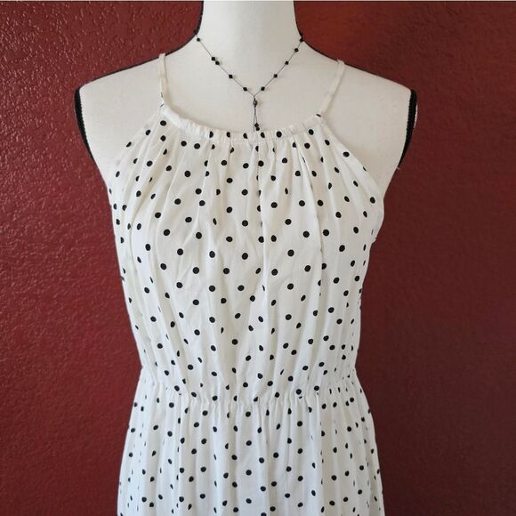 Polka Dot Halter Maxi Dress - Picture 2 of 9
